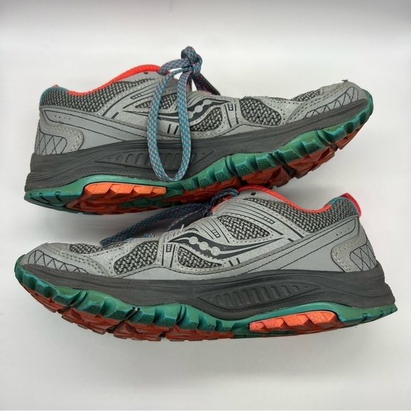 Saucony Excursion TR10 Gray & Coral Running Shoes - Picture 6 of 10